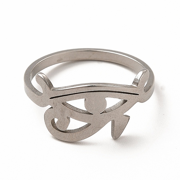 

PandaHall 304 Stainless Steel Eye of Horus Finger Ring for Women, Stainless Steel Color, Inner Diameter: 17.8mm 304 Stainless Steel