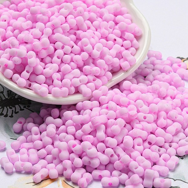 

PandaHall Macaron Color Opaque Frosted Glass Seed Beads, Peanut, Pearl Pink, 6x3x3mm, Hole: 1.2mm, about 4000pcs/pound Glass Peanut