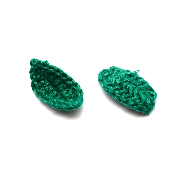 

PandaHall DIY Cotton Knitting Artificial Flower, Ornament Accessories, Leaf, Teal, 30~36x15~16x1.5mm Cotton Leaf Cyan