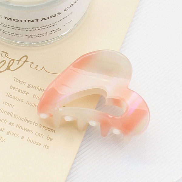 

PandaHall Cute Heart Cellulose Acetate Claw Hair Clips, for Women Girl Thick Hair, Light Salmon, 40x55x32mm Cellulose Acetate Heart
