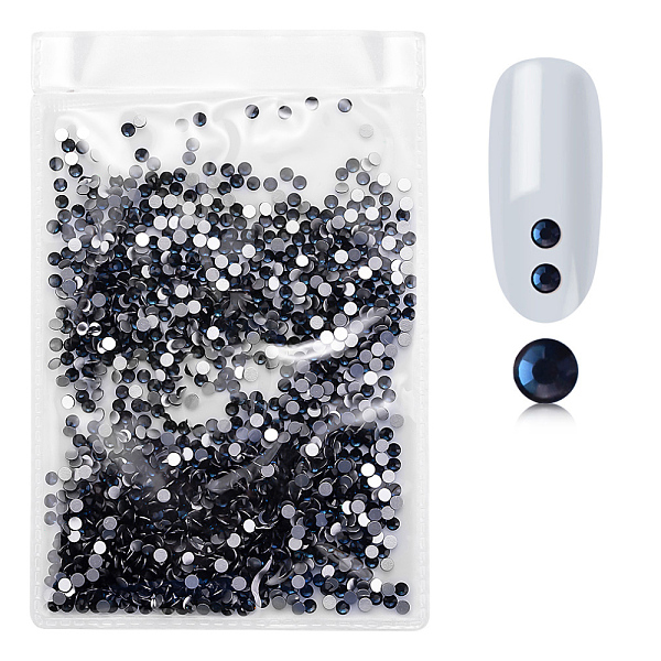 

PandaHall Flat Back Glass Rhinestone Cabochons, Nail Art Decoration Accessories, Half Round, Montana, 2.7~2.8mm, about 1440pcs/bag..., Blue