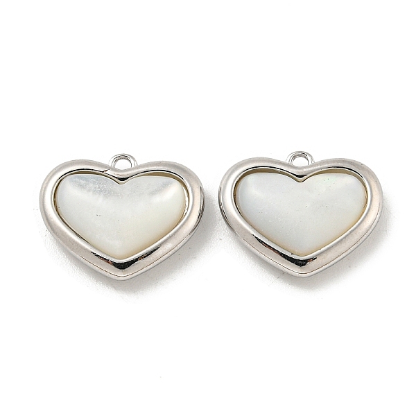 

PandaHall Brass Pave Shell Heart Charms, Real Platinum Plated, 12x15x4mm, Hole: 1.2mm Shell Heart