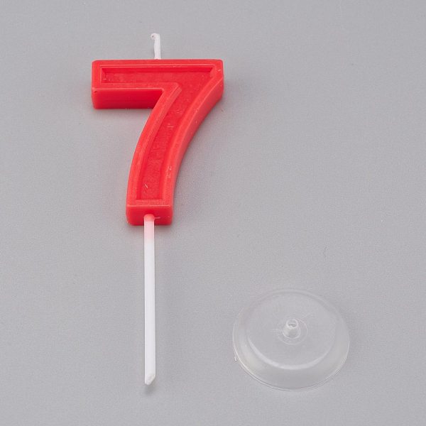 

PandaHall Paraffin Candles, Number Shaped Smokeless Candles, with Holder, Decorations for Wedding, Birthday Party, Random Single Color or..., Multicolor