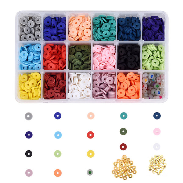 

PandaHall Handmade Polymer Clay Beads, Mixed Shapes, with Brass Beads and Luminous Acrylic Beads, for DIY Jewelry Crafts Supplies, Mixed..., Multicolor