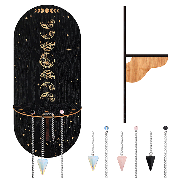 

PandaHall CRASPIRE DIY Pendulum Divination Making Kit, Including Cone Mixed Gemstone Dowsing Pendulum, Black Oval Hanging Wooden Crystal...