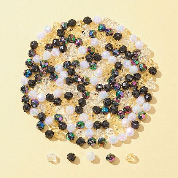 

PandaHall 20G Transparent Acrylic Beads Sets, Faceted, Round & Bicone, Mixed Color, 6x5.5mm, Hole: 1~1.3mm Acrylic Mixed Shapes Multicolor