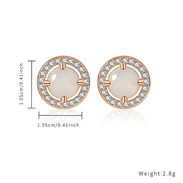 

PandaHall Stainless Steel with Rhinestone Stud Earrings Stainless Steel Round