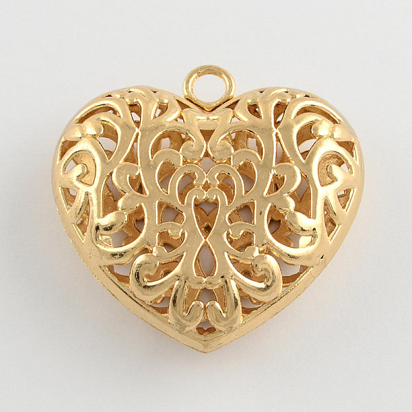 

PandaHall Hollow Tibetan Style Alloy Heart Pendants, Cadmium Free & Nickel Free & Lead Free, Golden, 50x49x16mm, Hole: 5mm Alloy Heart