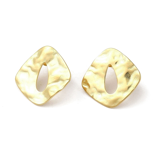 

PandaHall 304 Stainless Steel Rhombus Stud Earrings for Women, Real 18K Gold Plated, 19.5x20mm 304 Stainless Steel Rhombus