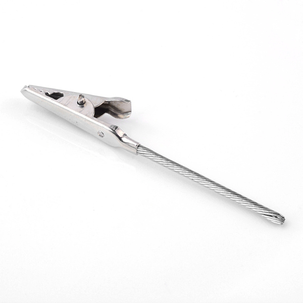 

PandaHall Iron Alligator Clips, with Steel Wires, Card Note Picture Memo Photo Clips, Platinum, 70mm, 30x5.5mm Iron