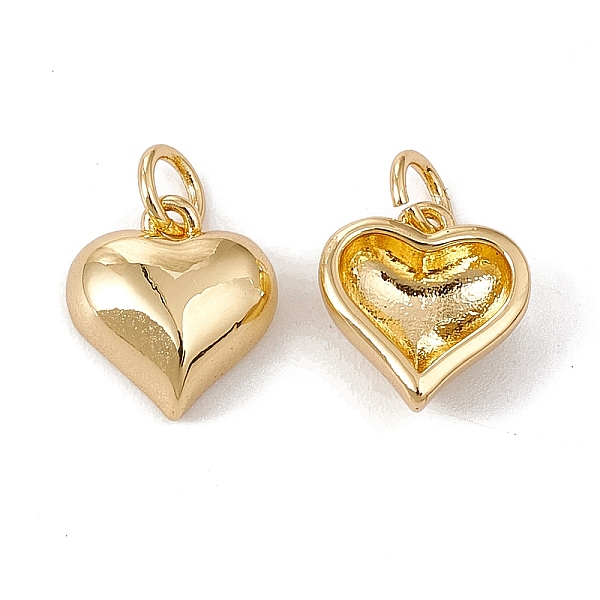 

PandaHall Brass Charms, with Jump Ring, Cadmium Free & Nickel Free & Lead Free, Rack Plating, Heart, Real 18K Gold Plated, 12x11x4.5mm, Hole...