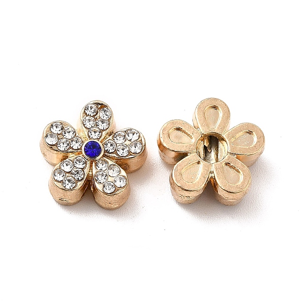 

PandaHall Alloy Rhinestone Beads, 5-Petal Flower, Light Gold, 13x12.5x6mm, Hole: 1.2mm Alloy+Rhinestone Flower