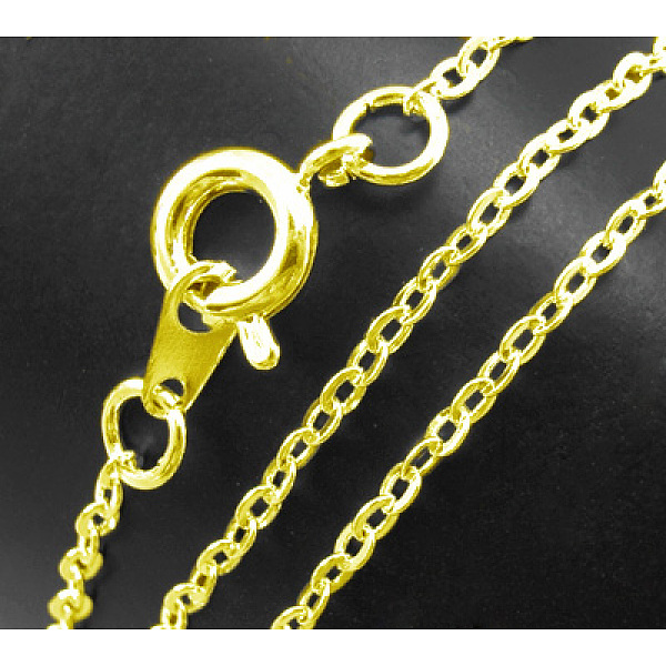 

PandaHall Brass Cable Chain Necklaces, Golden, 18 inch, 2x1.5mm Brass