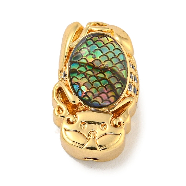 

PandaHall Brass Micro Pave Cubic Zirconia with Resin Beads, Fish, Real 18K Gold Plated, 17x10x6mm, Hole: 1.6mm Brass+Cubic Zirconia Fish..., Clear