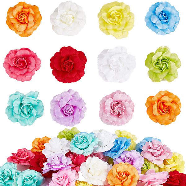 

PandaHall Gorgecraft 36Pcs 12 Colors Silk Rose Flower, Artificial Flower Heads, for DIY Decorative Wreath Party Birthday Home Decoration..., Multicolor