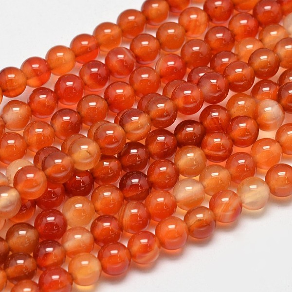 

PandaHall Round Natural Red Agate Bead Strands, Dyed & Heated, 6mm, Hole: 1.2mm, about 62pcs/strand, 14.9 inch Red Agate Round