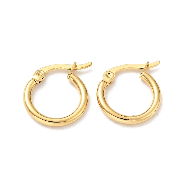 

PandaHall Vacuum Plating 201 Stainless Steel Hoop Earrings for Women, with 304 Stainless Steel Pins, Real 18K Gold Plated, 15x2mm, Pin...