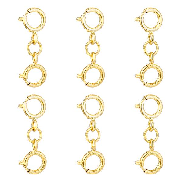 

PandaHall DICOSMETIC 6Pcs Spring Ring Clasps 925 Silver Clasps Double Round Bracelet Clasps Necklace Clasps and Closures Golden Bracelet...