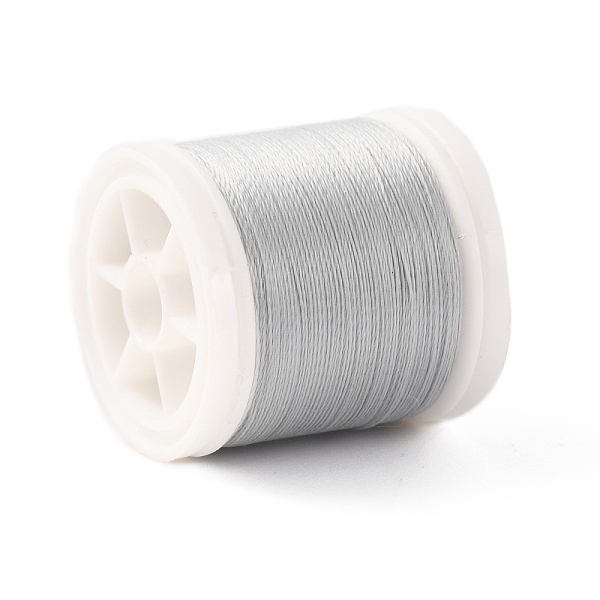 

PandaHall Luminous Polyester Cords, Round, Gainsboro, 0.1mm, about 109.36 Yards(100m)/Roll Polyester Gray