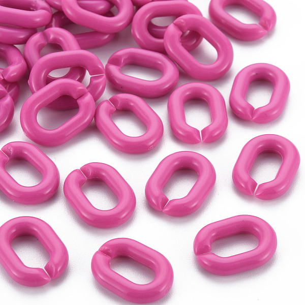 

PandaHall Opaque Acrylic Linking Rings, Quick Link Connectors, For Jewelry Chains Making, Frosted, Oval, Medium Violet Red, 19.5x15x5mm...