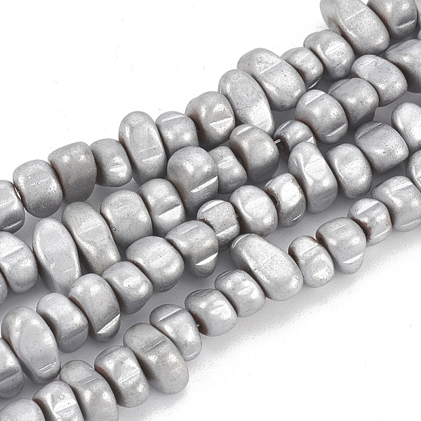 

PandaHall Electroplate Non-magnetic Synthetic Hematite Beads Strands, Matte Style, Chips, Platinum Plated, 5~10x4.5~5.5x4mm, Hole: 1mm...