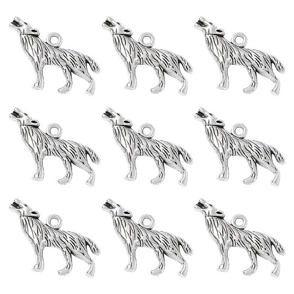 

PandaHall Tibetan Style Alloy Howling Wolf Pendants, Wolf, Cadmium Free & Lead Free, Antique Silver, 26x18x4mm, Hole: 2mm. Alloy Other...