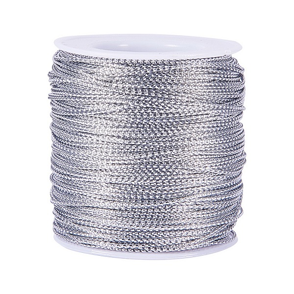 

PandaHall Metallic Cord, Silver, 2mm, about 43.74 yards(40m)/roll Plastic Silver