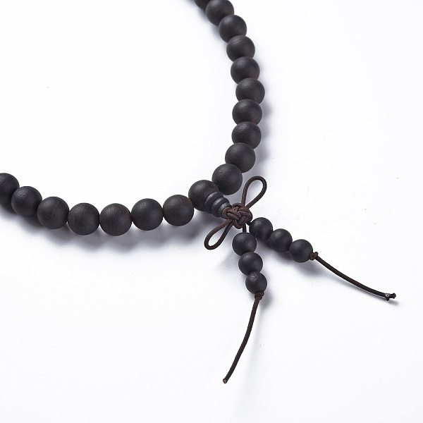 

PandaHall 4-Loop Wrap Style Prayer Meditation Yoga Bracelet for Men Women, 108 8mm Round Wood Beaded Bracelet, Buddhist Jewelry, Black...
