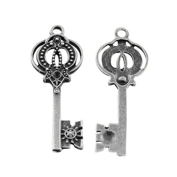 

PandaHall Tibetan Style Alloy Pendants, Cadmium Free & Lead Free, Skeleton key, Antique Silver, 42x16x2mm, Hole: 2.5mm Alloy Key