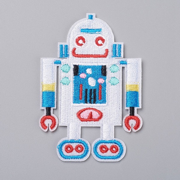 PandaHall Computerized Embroidery Cloth Iron on/Sew on Patches, Costume Accessories, Appliques, for Backpacks, Clothes, Robot, Colorful...