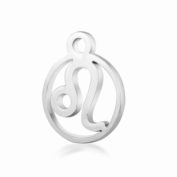 

PandaHall 201 Stainless Steel Charms, Flat Round with Constellation, Stainless Steel Color, Leo, 13.4x10.8x1mm, Hole: 1.5mm 201 Stainless...