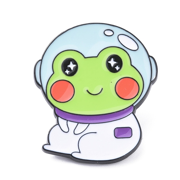 

PandaHall Black Alloy Brooches, Frog Enamel Pins, for Backpack Clothes, Spaceman, 30x25x1.5mm Alloy+Enamel Others