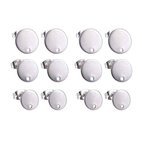 

PandaHall 42Pcs 3 Size 304 Stainless Steel Stud Earring Findings, with Loop and Flat Plate, Ear Nuts/Earring Backs, Flat Round, Stainless...