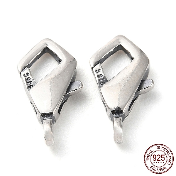 

PandaHall 925 Thailand Sterling Silver Lobster Claw Clasps, with 925 Stamp, Antique Silver, 11x6x2.5mm, Hole: 1.4mm Sterling Silver Others