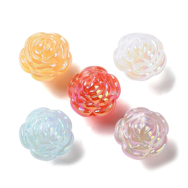 

PandaHall UV Plating Acrylic Beads, Iridescent, Flower, Mixed Color, 19.5x19.5x18mm, Hole: 2mm Acrylic Flower Multicolor