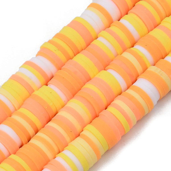 

PandaHall Handmade Polymer Clay Beads Strands, for DIY Jewelry Crafts Supplies, Heishi Beads, Disc/Flat Round, Orange, 6x0.5~1mm, Hole...