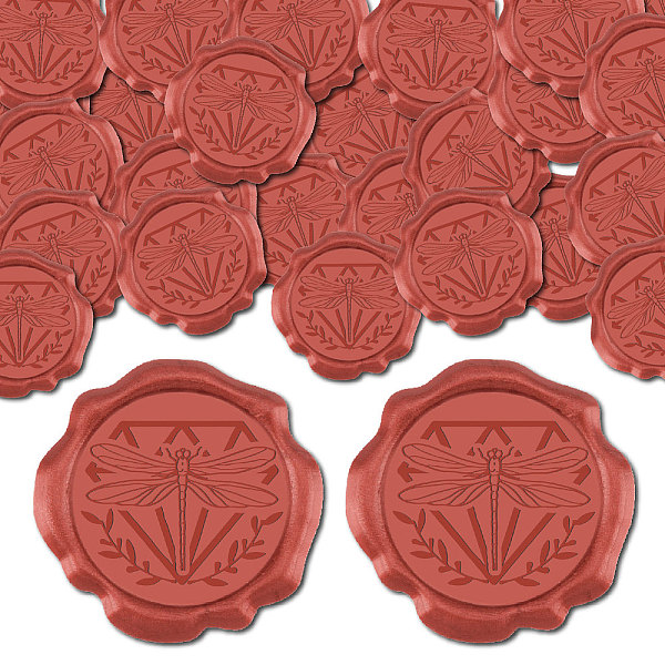 

PandaHall CRASPIRE 50Pcs Adhesive Wax Seal Stickers, Envelope Seal Decoration, For Craft Scrapbook DIY Gift, Indian Red, Dragonfly, 30mm Wax...