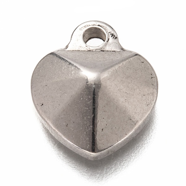 

PandaHall 304 Stainless Steel Charms, Pointed Heart, Stainless Steel Color, 14.5x12x4mm, Hole: 1.8mm 304 Stainless Steel Heart