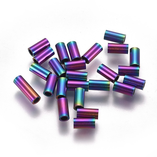 

PandaHall Ion Plating(IP) 304 Stainless Steel Tube Beads, Rainbow Color, 6x3mm, Hole: 2mm 304 Stainless Steel Tube