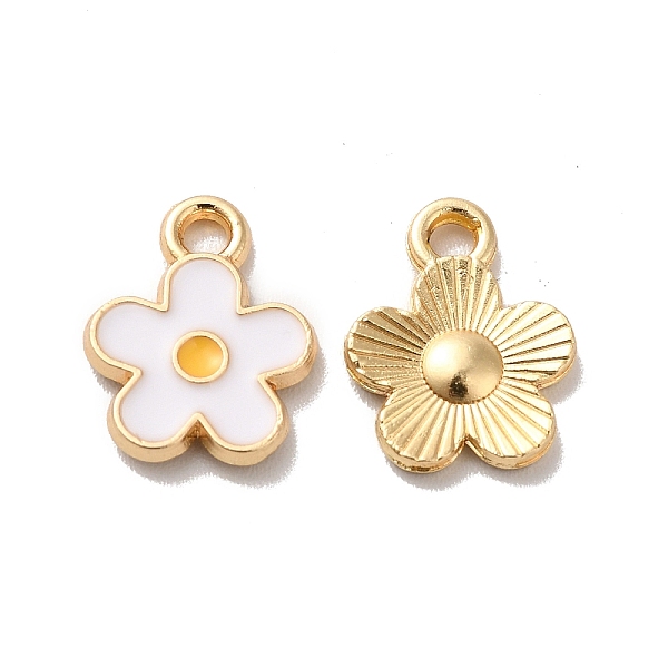 

PandaHall Alloy Enamel Charms, Golden, Flower Charms, White, 12.5x10x1.5mm, Hole: 1.6mm Alloy+Enamel Flower White