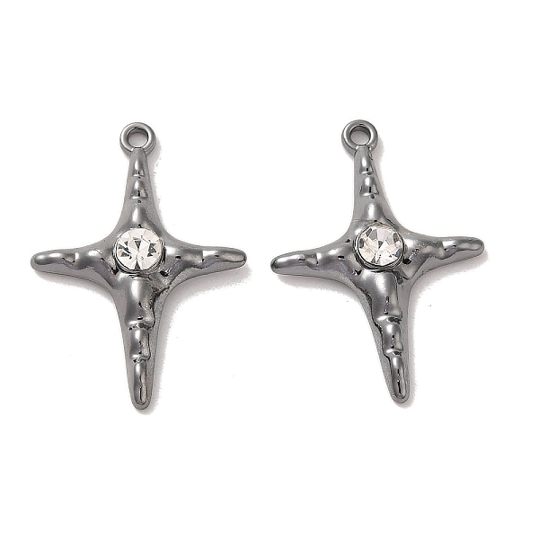 

PandaHall Rack Plating Alloy Pendants, with Rhinestone, Cadmium Free & Nickel Free & Lead Free, Star, Gunmetal, 28.5~29x20x4~5mm, Hole..., Clear