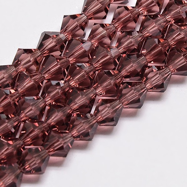 

PandaHall Transparent Glass Beads Strands, Faceted, Bicone, Indian Red, 3.5x3mm, Hole: 0.8mm, about 113~115pcs/strand, 14.17~14.37 inch...