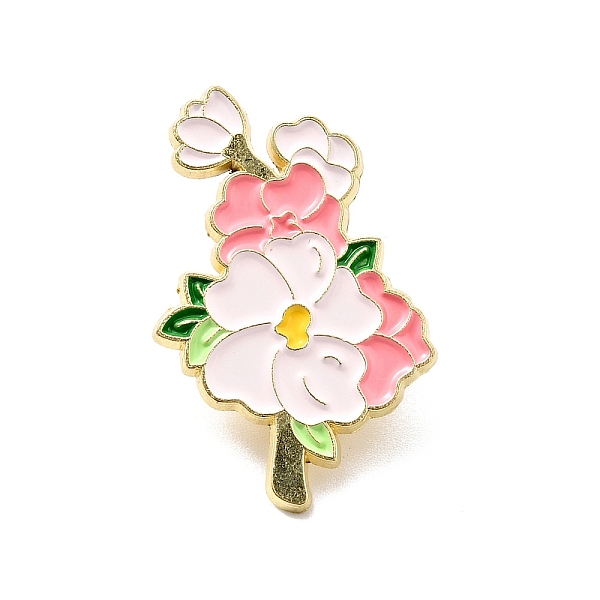 

PandaHall Flower Enamel Pin, Light Gold Alloy Brooch for Backpack Clothes, Misty Rose, 31x20x1.8mm Alloy+Enamel