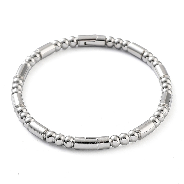 

PandaHall 201 Stainless Steel Hinged Bangle, Column, Inner Diameter: 2-3/8x2 inch(5.9x5.1cm) 201 Stainless Steel Column