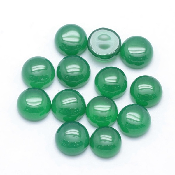 

PandaHall Natural Green Onyx Agate Cabochons, Grade A, Half Round, 10x4~5mm Green Onyx Agate Half Round