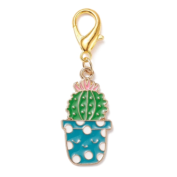 

PandaHall Alloy Enamel Cactus Pendant Decorations, Lobster Clasp Charms, Clip-on Charms, for Keychain, Purse, Backpack Ornament, Golden..., Green