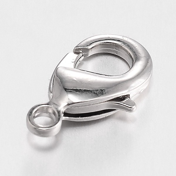 

PandaHall Zinc Alloy Lobster Claw Clasps, Platinum, 23x14x5mm, Hole: 3mm Alloy Others