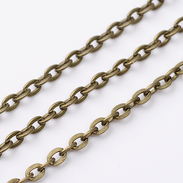 

PandaHall Iron Cable Chains, Unwelded, with Spool, Flat Oval, Cadmium Free & Nickel Free & Lead Free, Antique Bronze Color, 3x2.2x0.6mm...