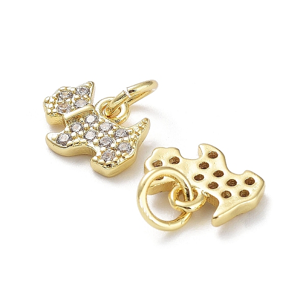 

PandaHall Rack Plated Brass Pendants, with Cubic Zirconia, Long-Lasting Plated, Lead Free & Cadmium Free, Dog, Real 18K Gold Plated..., Clear