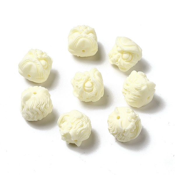 

PandaHall Synthetic Stone Beads, Dancing Lion Head, Beige, 17x16.5x17.5mm, Hole: 1.8mm Synthetic Gemstone Lion Yellow